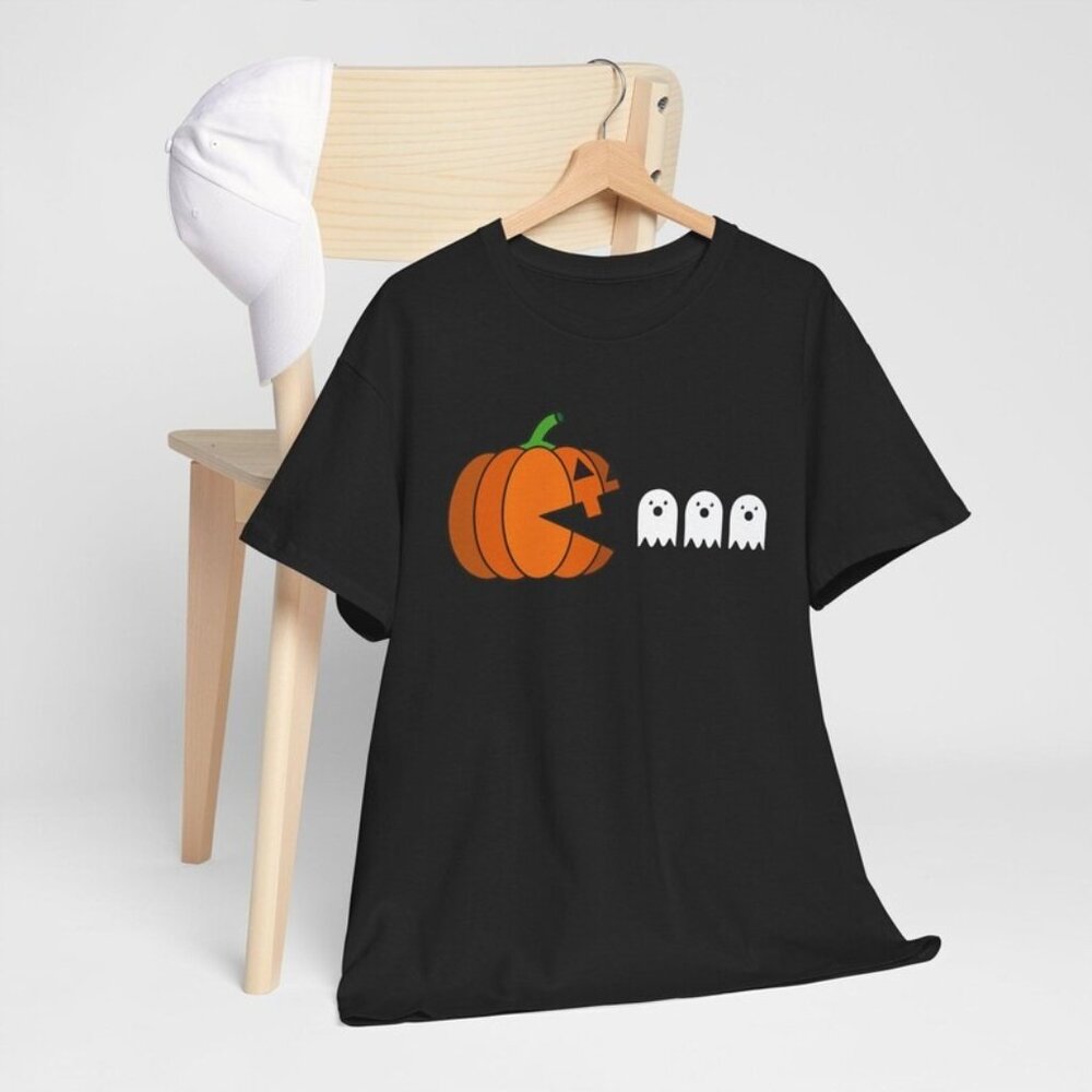 Halloween Pumpkin Eating Ghost T-Shirt,Halloween Costume Gift for Friend